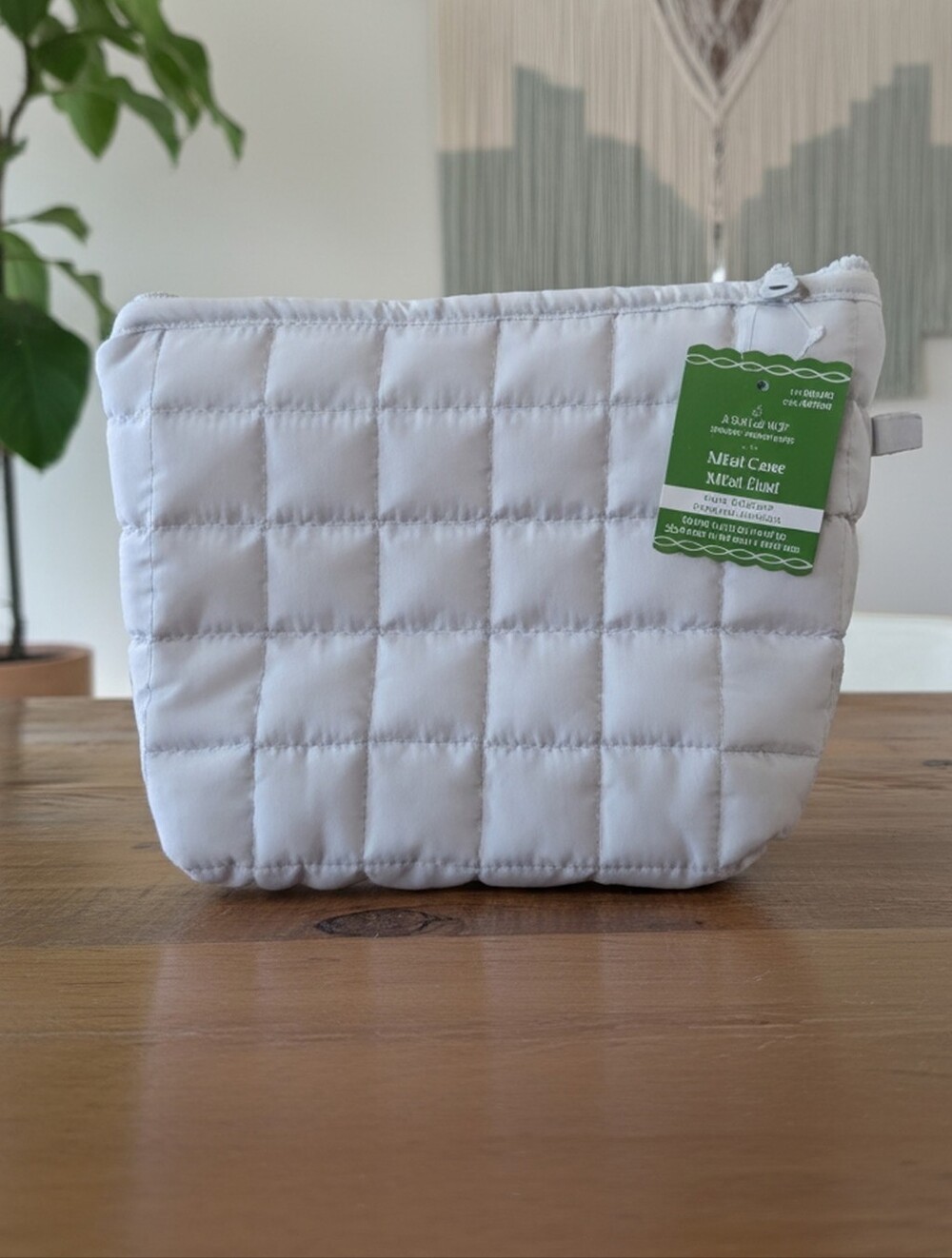 Quilted Light Blue Cosmetic Pouch -NWT